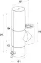 Zeichnung eines drehbaren Abscheiders mit Isolierung von IMI Hydronic Engineering, dargestellt in technischen Maßen und ohne zusätzliche Informationen zum Produkttyp.
